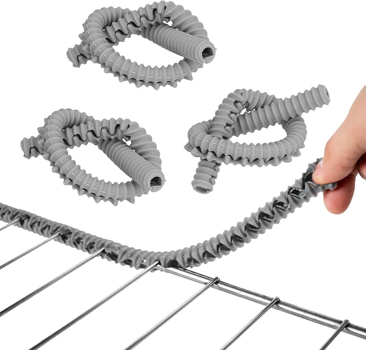 SnelShoppen - 3 Delige Oven Rack Shields, Siliconen Hittebestendige Anti-verbrand Oven Rack Bescherming, Snijdbaar voor Magnetron (35 cm) (Grijs)