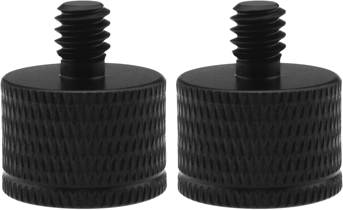 SnelShoppen - 2Pcs 5/8"-11 Vrouwelijk naar 1/4"-20 Mannelijk Schroef Reducer Aluminium Schroef Adapter Studs Voor Camera, Webcam, Microfoonstandaard