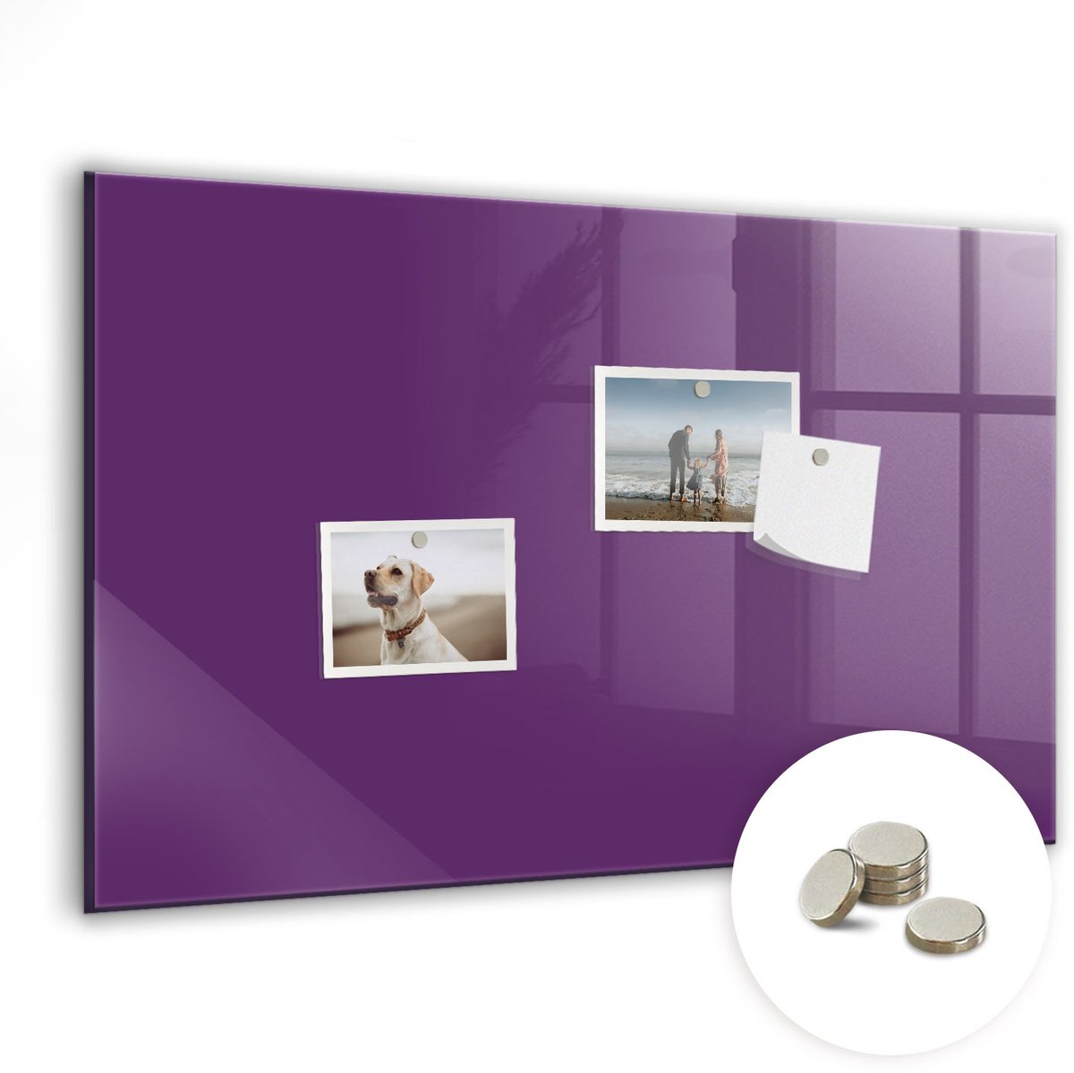 Coloray Glazen Magneetbord - Magnetisch Bord Violet - 60x40 cm - Paars Magneetbord - Magnetic Board - Magneetbord Design