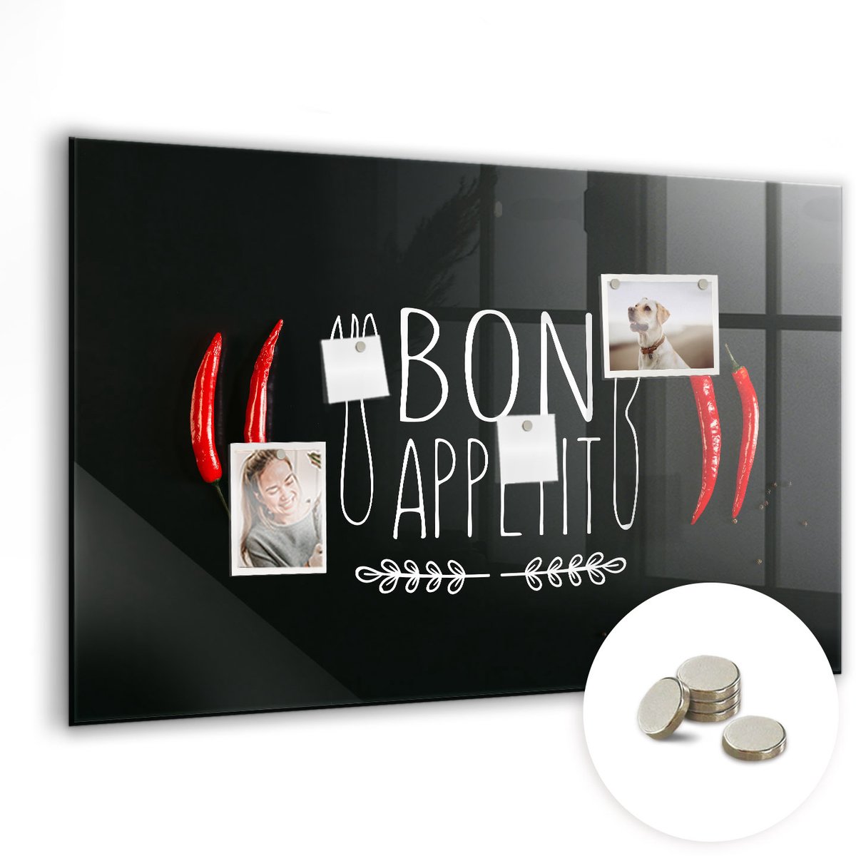 Coloray Glazen Magneetbord - Magnetisch Bord De wereld op board. - 90x60 cm - Veelkleurig Magneetbord - Magnetic Board - Magneetbord Design