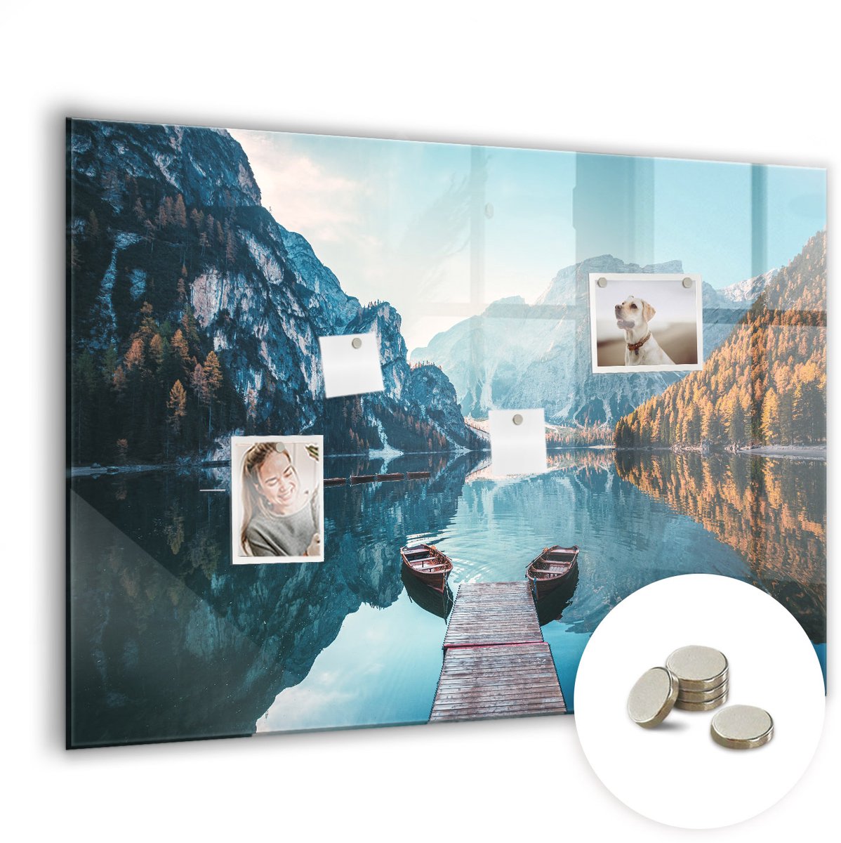 Coloray Glazen Magneetbord - Magnetisch Bord Gouden marmer - 100x70 cm - Veelkleurig Magneetbord - Magnetic Board - Magnetisch Wandbord