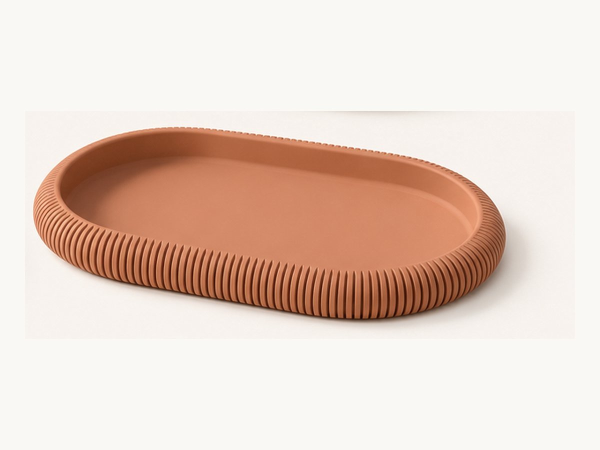 Geribbelde ovale schaal – 3D-geprinte decoratieve tray