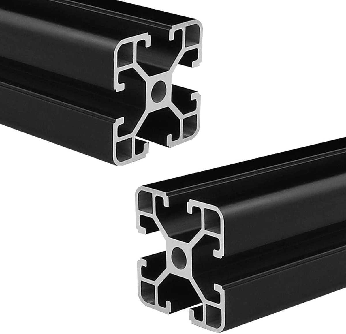 SnelShoppen - Aluminium Profiel 4040 T Type Zwart 300 mm - 2 Stuks Anodized Aluminium Extrusie voor 3D Printers, CNC, DIY Projecten, Laser Graveren, W