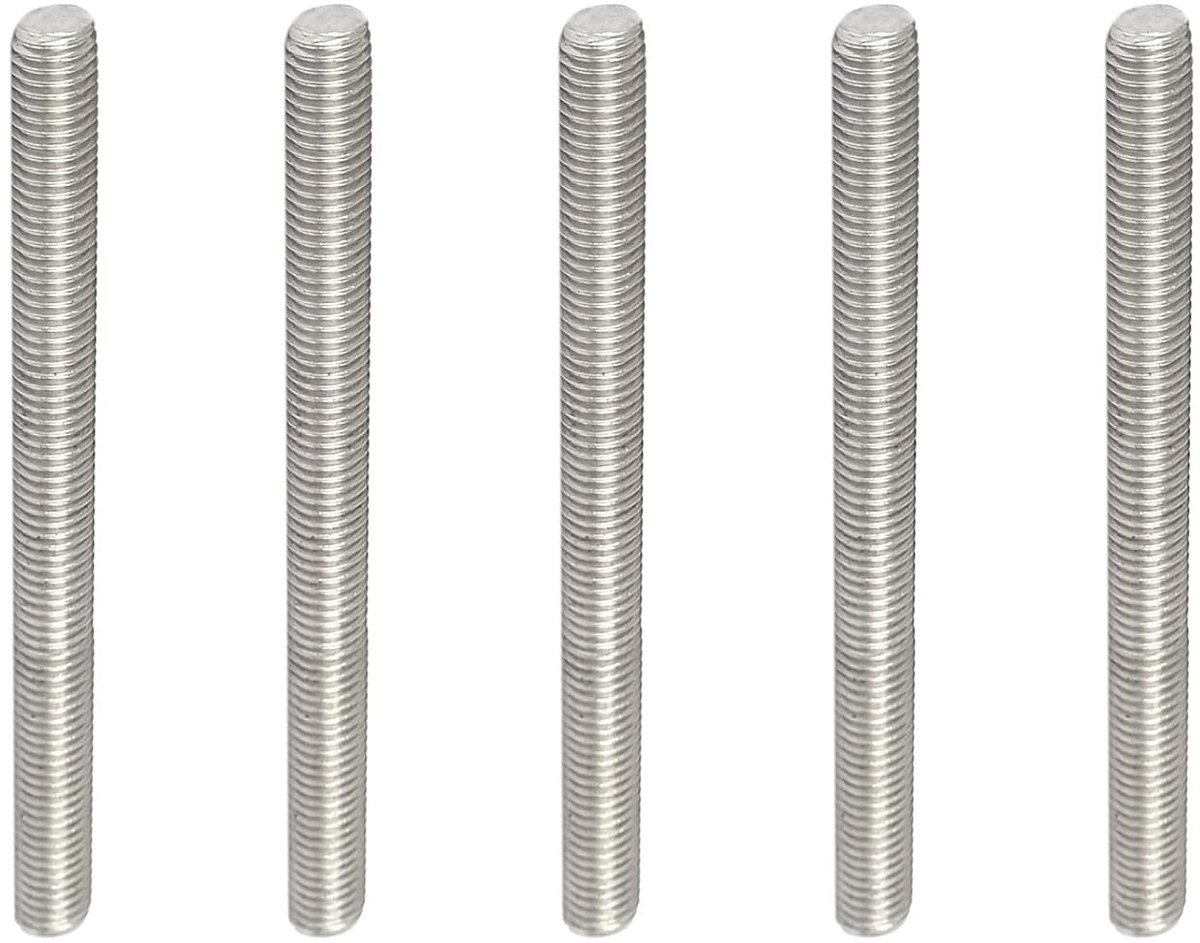 SnelShoppen - 5 Stuks Volledige Schroefdraadstang M10 x 150 mm - Roestvrij Staal Rechts Stangbouten voor Hangers, Klemmen en U-bouten - Zilverkleur