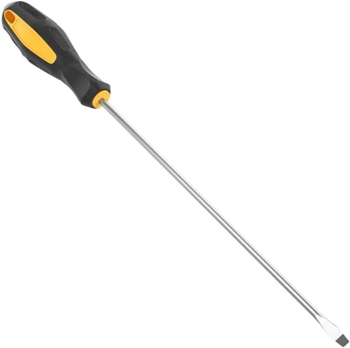 Lange Sleufschroevendraaier - Extra Lange Schroevendraaier - Moeilijk Bereikbare Plaatsen - Ergonomisch Antislip Handvat - 360mm - Geel Zwart Zilver