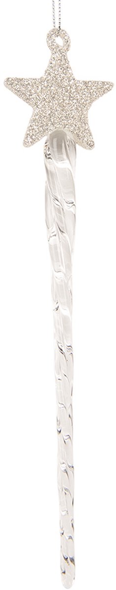 Clayre & Eef Kersthanger 5x3x20 cm Transparant Glas