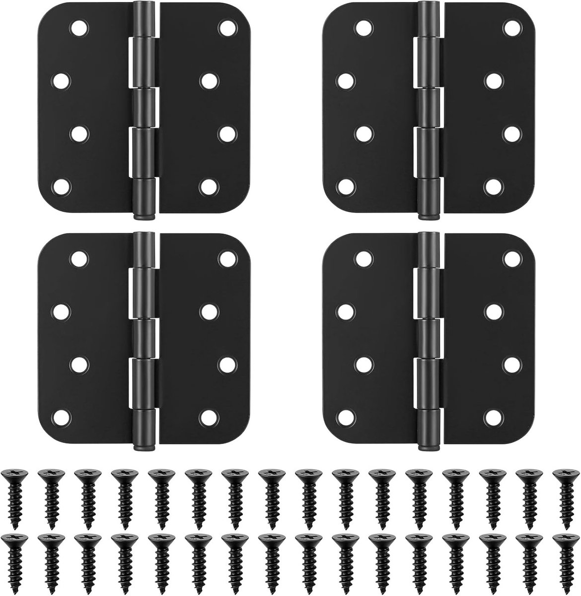 4 Stuks 100 mm Vouwscharnieren, Zware Deurscharnieren voor Binnen en Buiten, Inclusief Schroeven en Piano Strap