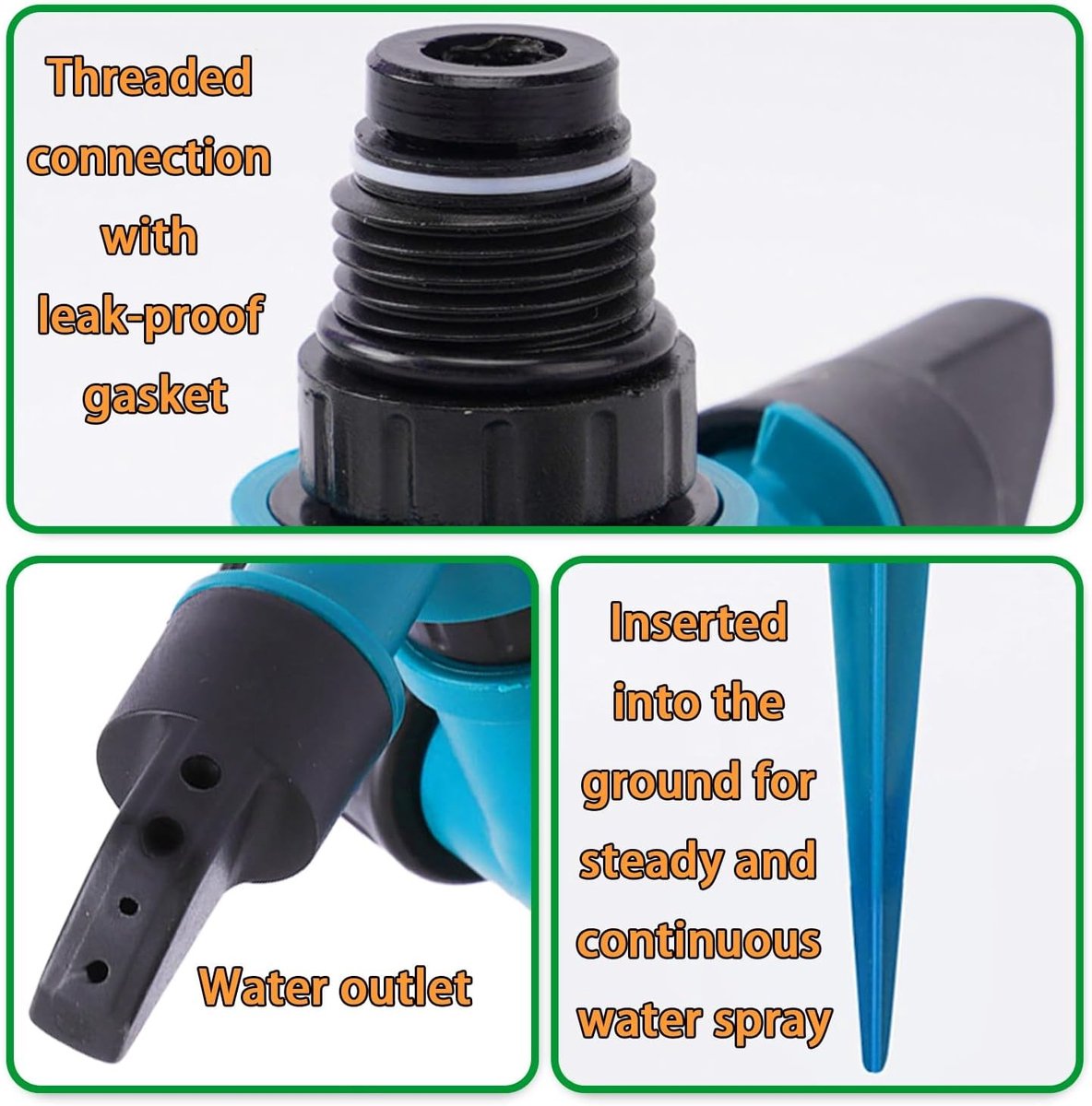 3-Arms Tuinsproeier met Grondpen - 360° Rotatie, Automatisch Watergeefsysteem voor Tuin, Gazon en Planten