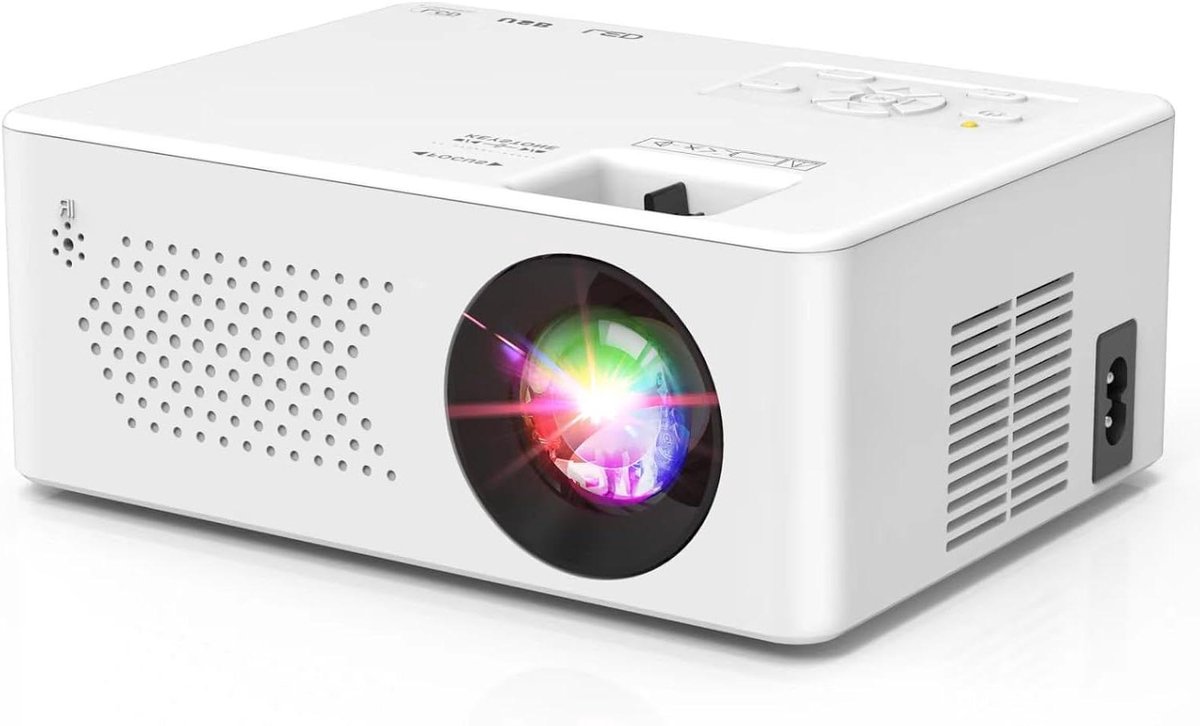 Draagbare Projector - Mini Beamer - Buitenfilms Kijken - Bluetooth 5.1 Geluid - 200 Inch Scherm - Wit