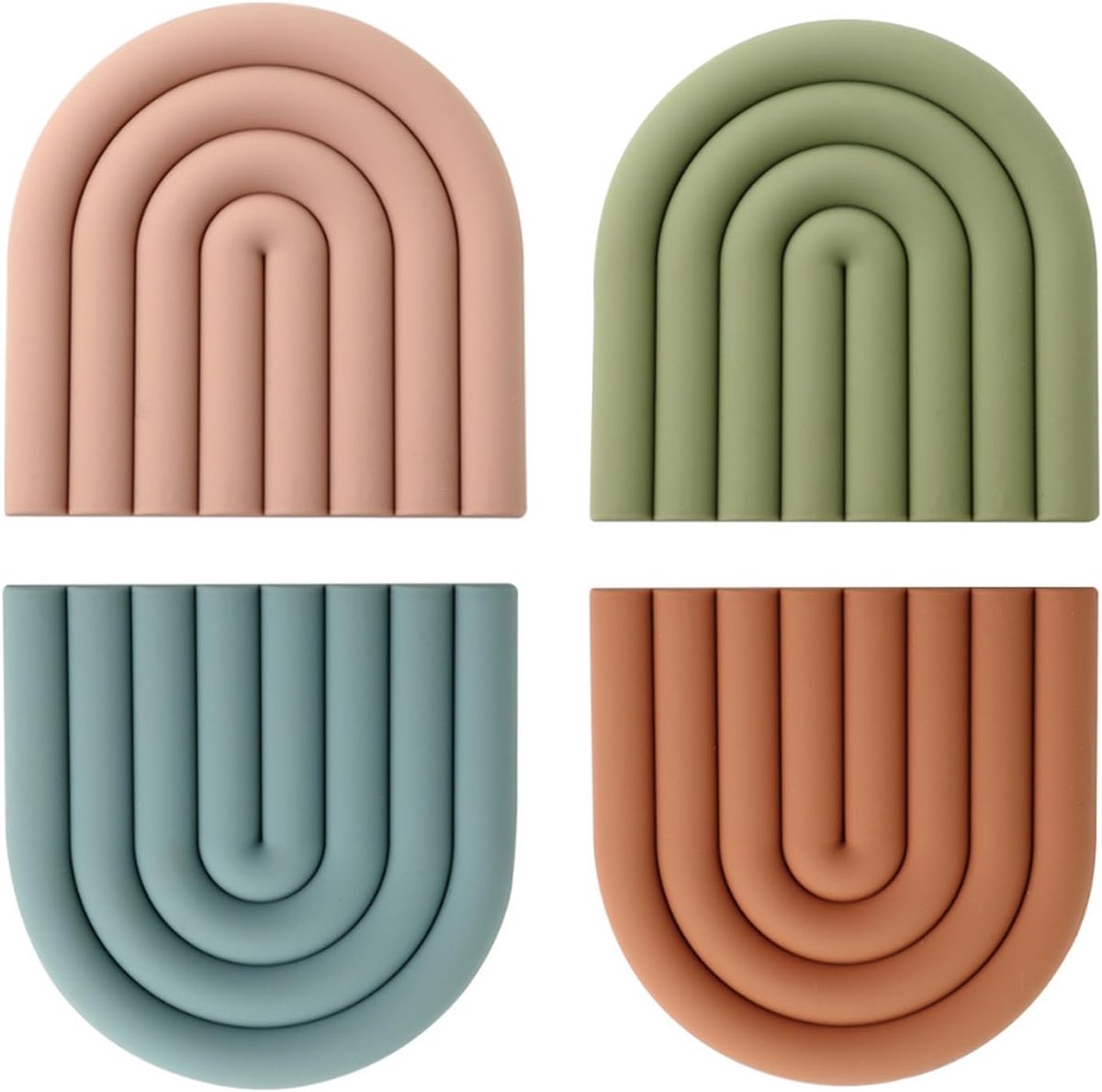 Silicone Onderzetters - Hittebestendige Antislip Matten voor Koffie, Thee en Hete Pannen - 15x15 cm - Meerkleurig - 4 stuks