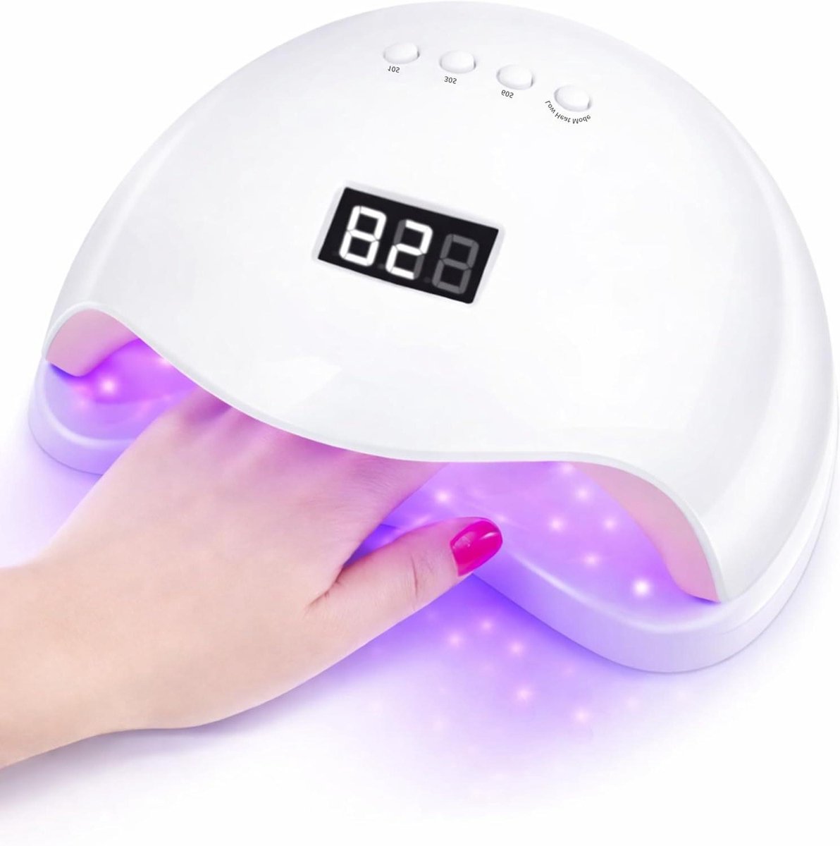 Nageldroger UV LED - Gellak Droger - Nagelmodellering Manicure - 4 Timer Modi - 48 Watt - Wit