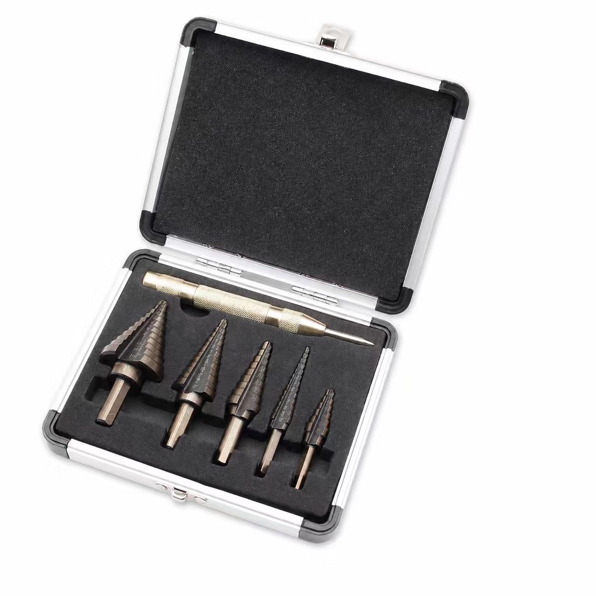 Tolvia Stappenboor - Trappenboor - 6 stuks - HSS Titanium Gecoate Trapboren Rechte Stappenboren voor Metaal - Inclusief Opbergcassette