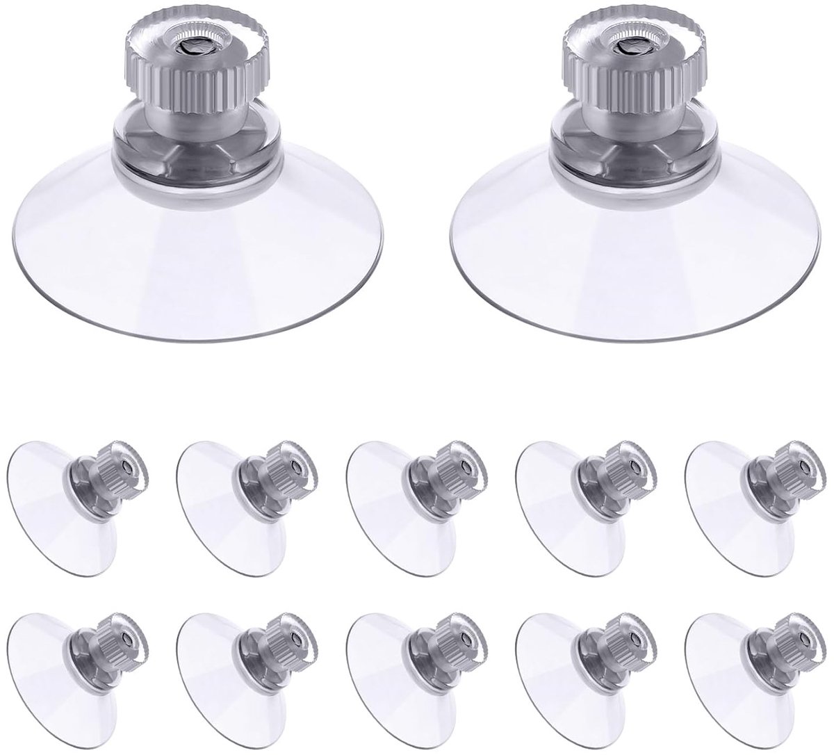12 stuks zuignappen met schroefdraad en kartelmoer, pvc-zuignappen Ø 30 mm, transparante zuignappen zonder boren, zuignap, extra sterk voor ramen, auto, decoratie, keuken, ophanging