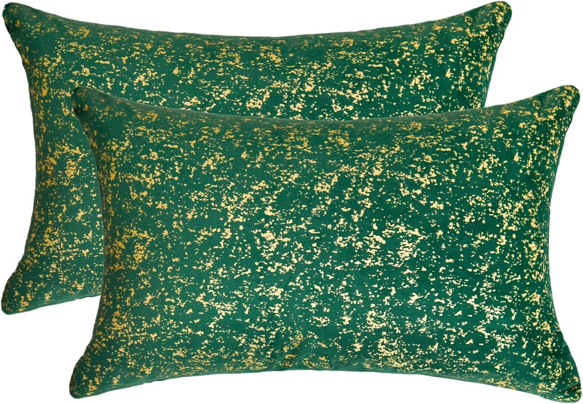 SnelShoppen - Set van 2 Kussenslopen Kerstmis, Zacht Kunstbont, 30 x 50 cm, Groen, Laagpolig voor Bank, Woonkamer, Vakantie Decoratie