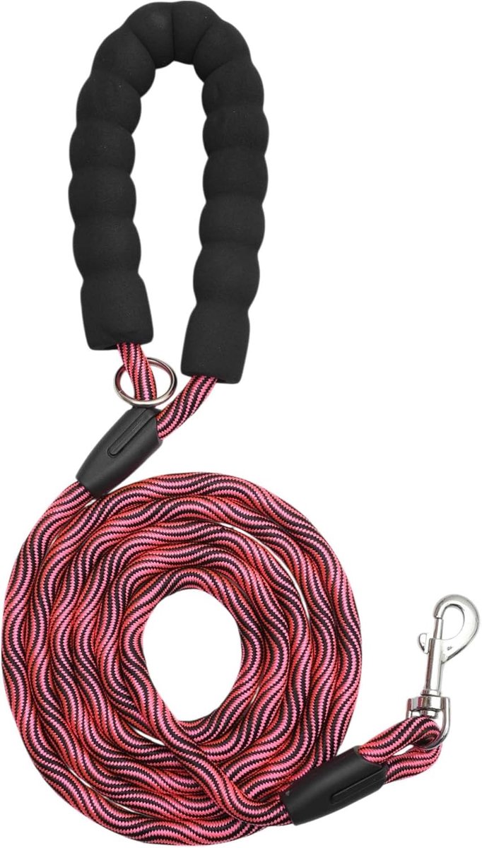 SnelShoppen - Hondenriem met Comfortabele Gevoerde Handgreep en Reflecterende Draad voor Kleine, Middelgrote en Grote Honden, 300 cm x 10 mm, Rood voo