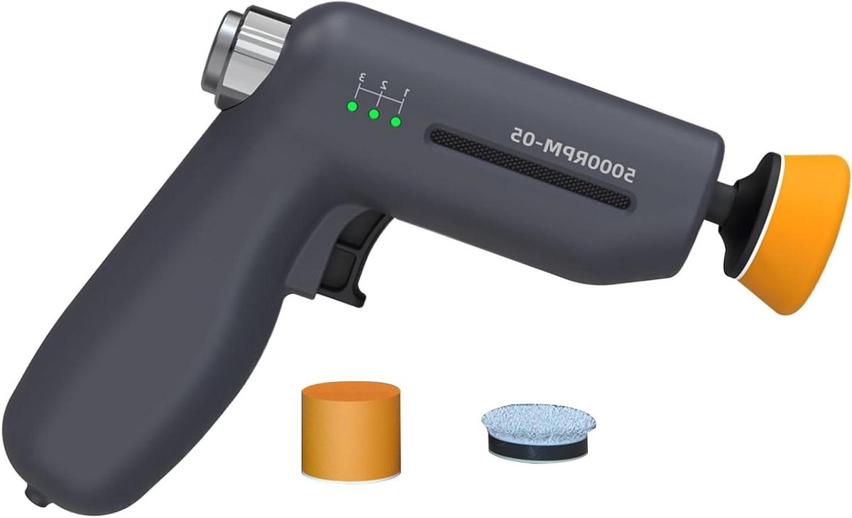 Mini Polijstmachine - Autodetailing Machine - Lak Herstellen - Ergonomische Antislip Grip - 13.4 x 14.6 cm - Zwart
