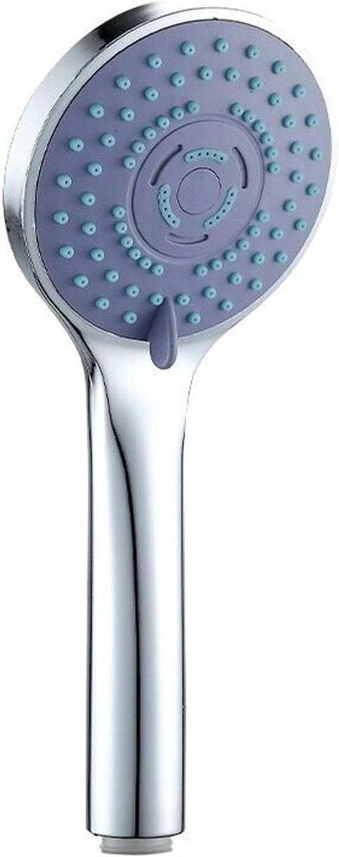 SnelShoppen - Waterbesparende Grote Douchestraal met 5 Spuittypen, Diameter 95 mm, Handdouche zonder Slang, Zilver, Geen Schakelaar