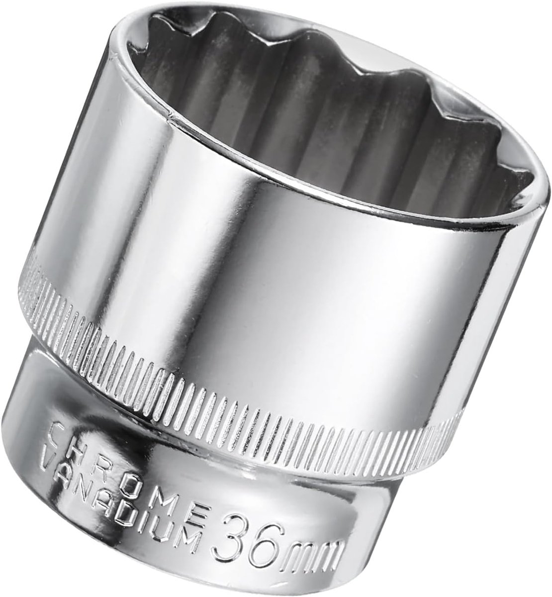 SnelShoppen - 36mm Diepe Steeksleutel 1/2 Inch Aandrijving - 12-Punt Socket - Cr-V Staal Chroom Geplateerd - Voor Ratelsleutel Auto Reparatie Mechanis