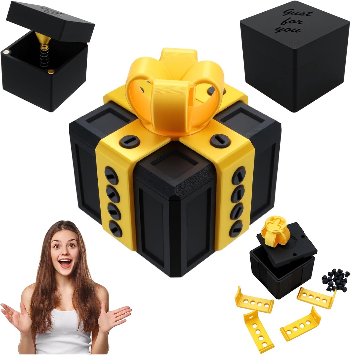 SnelShoppen - Nerveuze Geschenkdoos - Grappig Cadeau voor Verjaardag, Kerstmis, Pasen, Valentijnsdag - Dubbele Verrassing met 2 In elkaar Verborgen Do