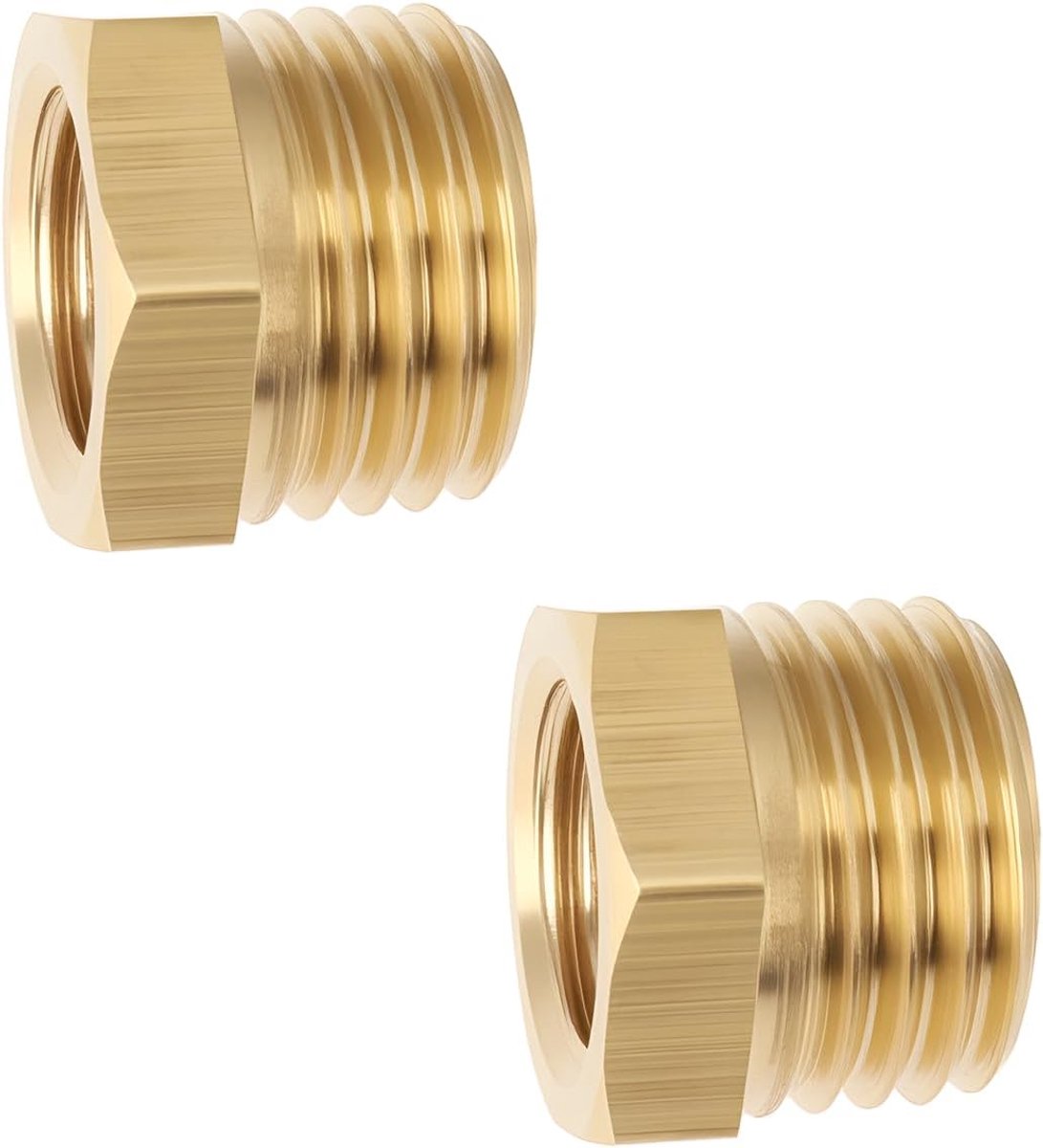 Adapter M14x1.5 naar M10x1.0 - 2Pcs messing - universele aansluiting - geschikt voor drukmeters - ShopVlot