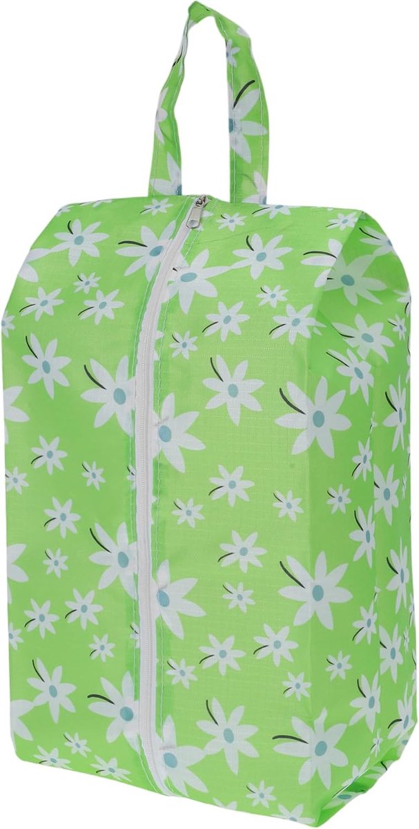 SnelShoppen - Travel Schoenentassen voor Heren en Dames, Luggage Organizer, Draagbare Schoenentas met Handvat, Groot, Groen en Wit, Waterdicht en Stof