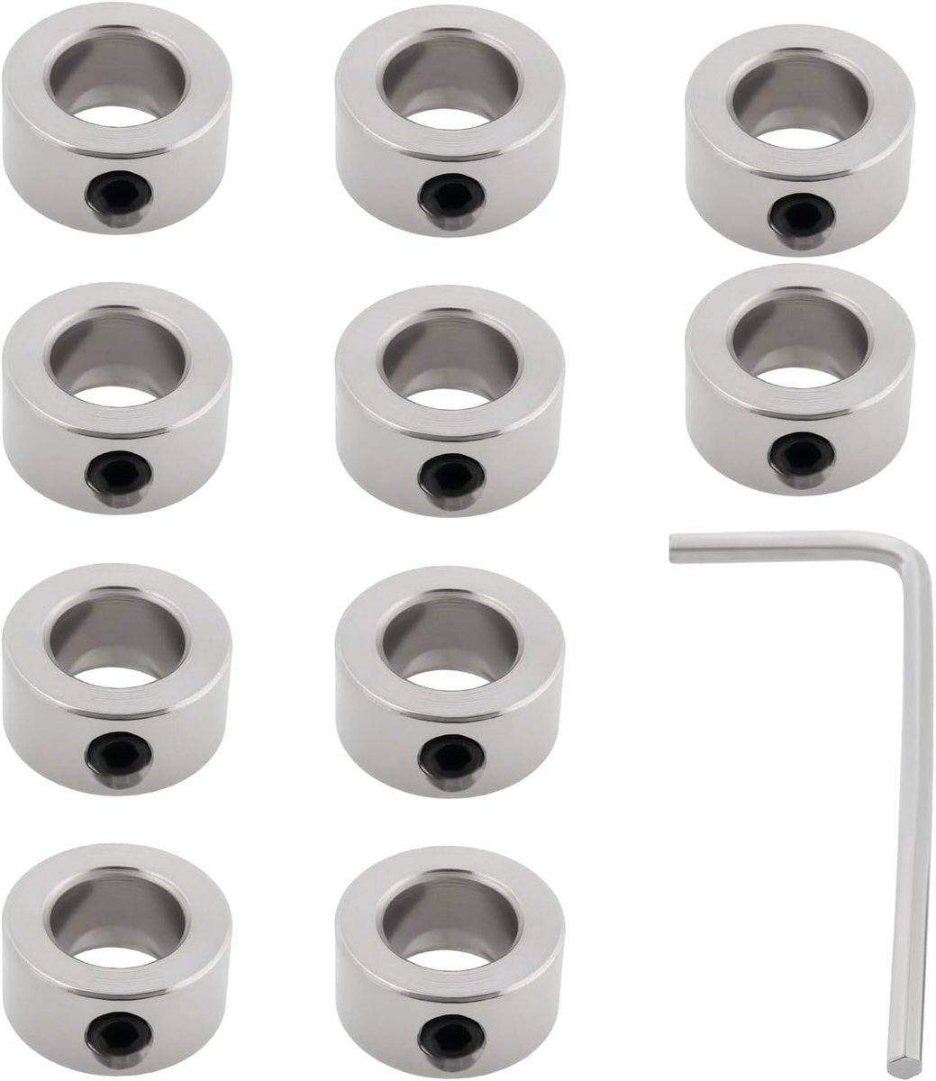 SnelShoppen - 10 Stuks 8mm Binnen Diameter As Klemmen Set Schroef Lock Klem Geschikt voor 3D Printer Versnellingsbak Componenten Motorbases Machine Aa