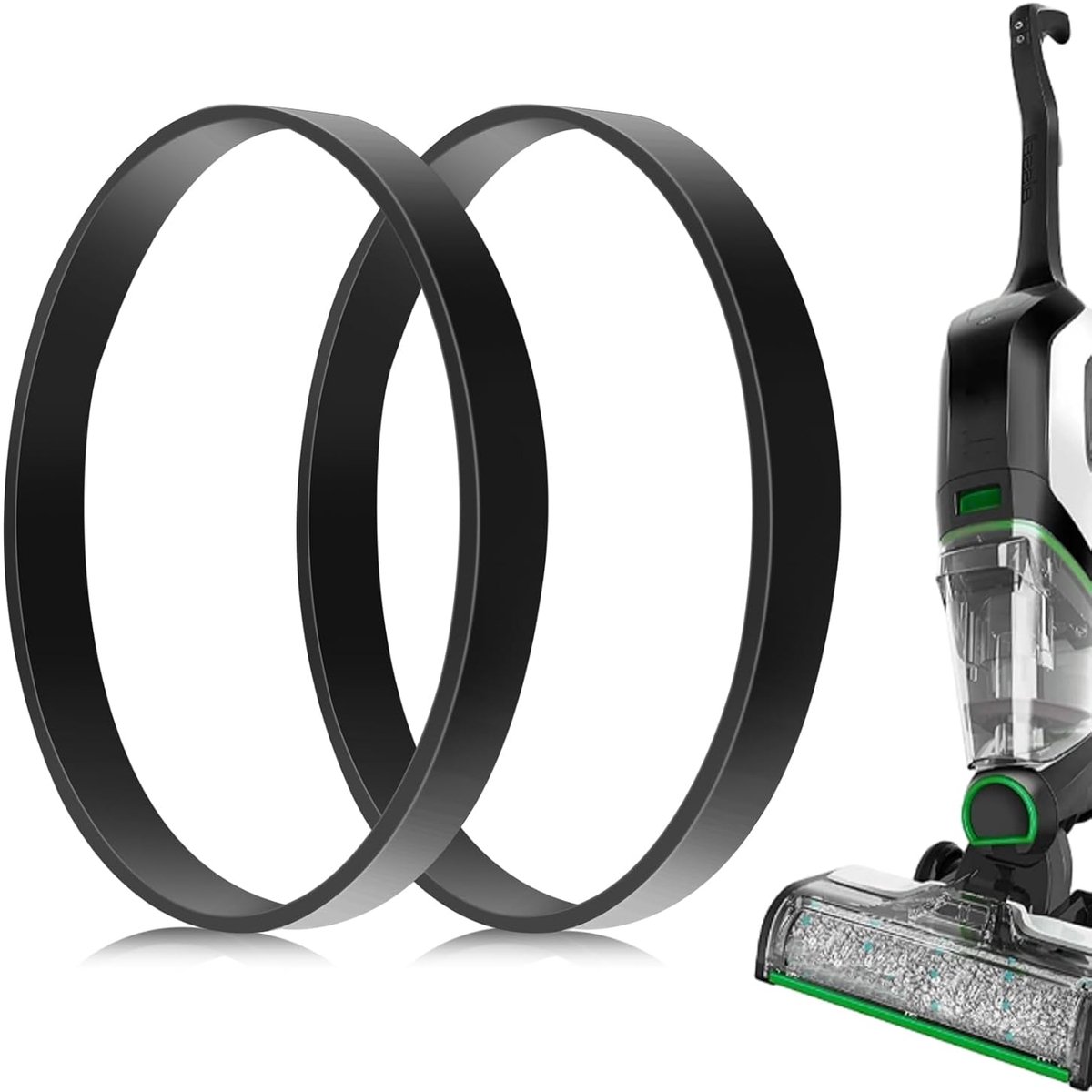 SnelShoppen - 2 Stuks Vervangende Rubberbanden voor Bissell Stofzuiger, Perfecte Pasvorm, 1.5cm Breed, 0.3cm Dik, 37.5cm Omtrek, Stofzuiger Onderdelen
