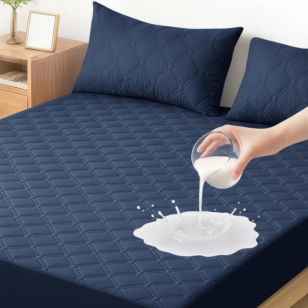 SnelShoppen - Waterdichte Matrassenbeschermer 90x200 CM, Hypoallergene Matrassenbeschermer met Elastiek tot 30cm, Extra Diep, Ademend, Duurzaam, Machi