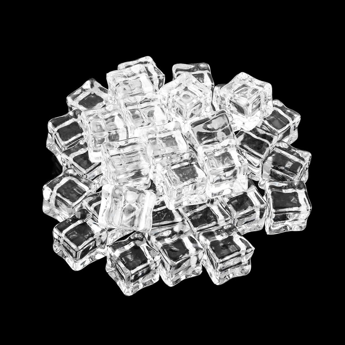 SnelShoppen - Pack van 200 Decoratieve IJsblokjes, Herbruikbaar, 18 mm Kunststof IJsblokjes, Helder, Voor Tafelversieringen, Fotoprops, Keuken Decorat