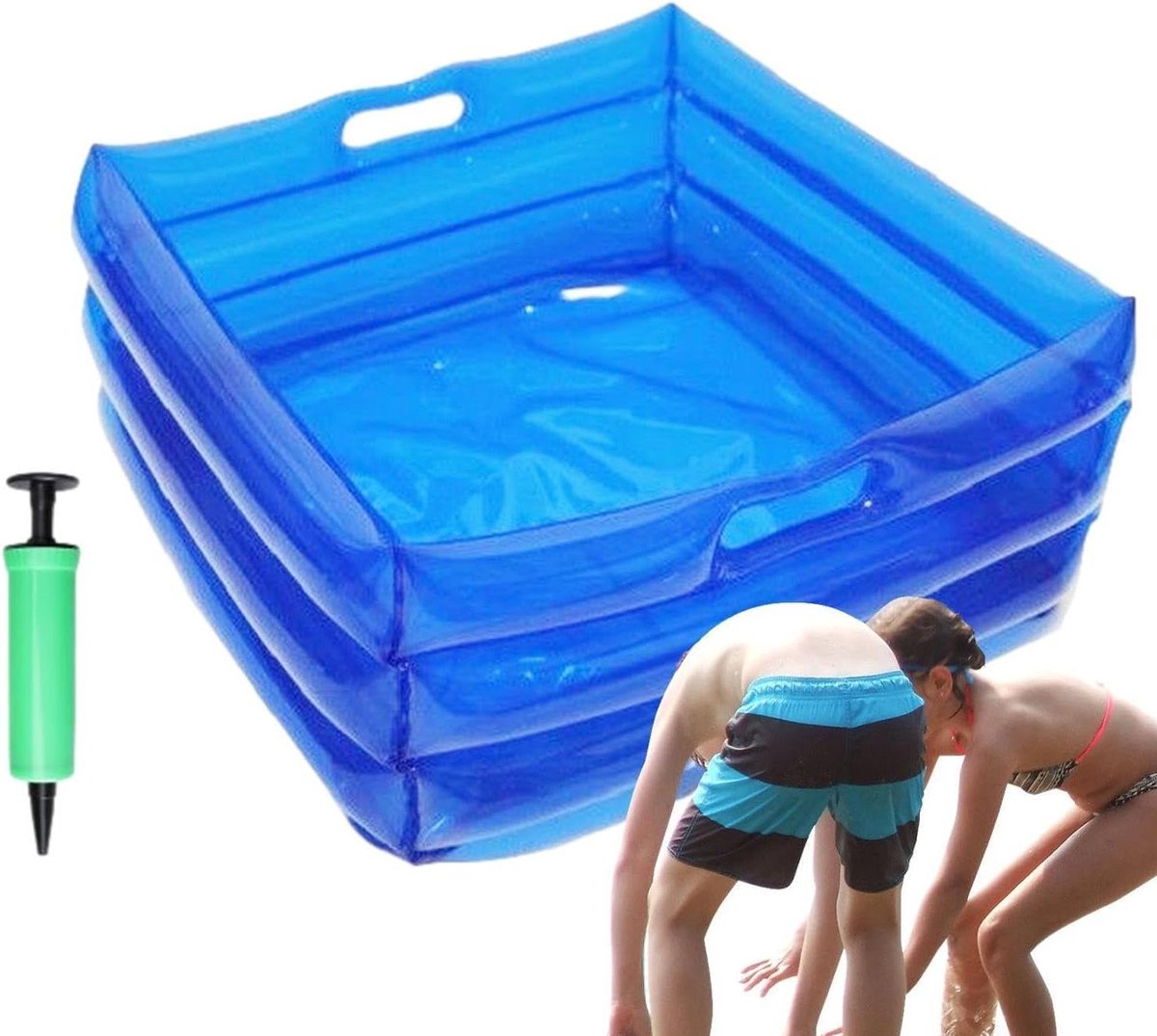 Zwembad Voetenbad – Opblaasbare Voetspoeler – Zwembad Schoonhouden – Inclusief Luchtpomp – 35x35x14cm – Blauw Zwembad Voetenbad – Opblaasbare Voetspoeler – Zwembad Schoonhouden – Inclusief Luchtpomp – 35x35x14cm – Blauw