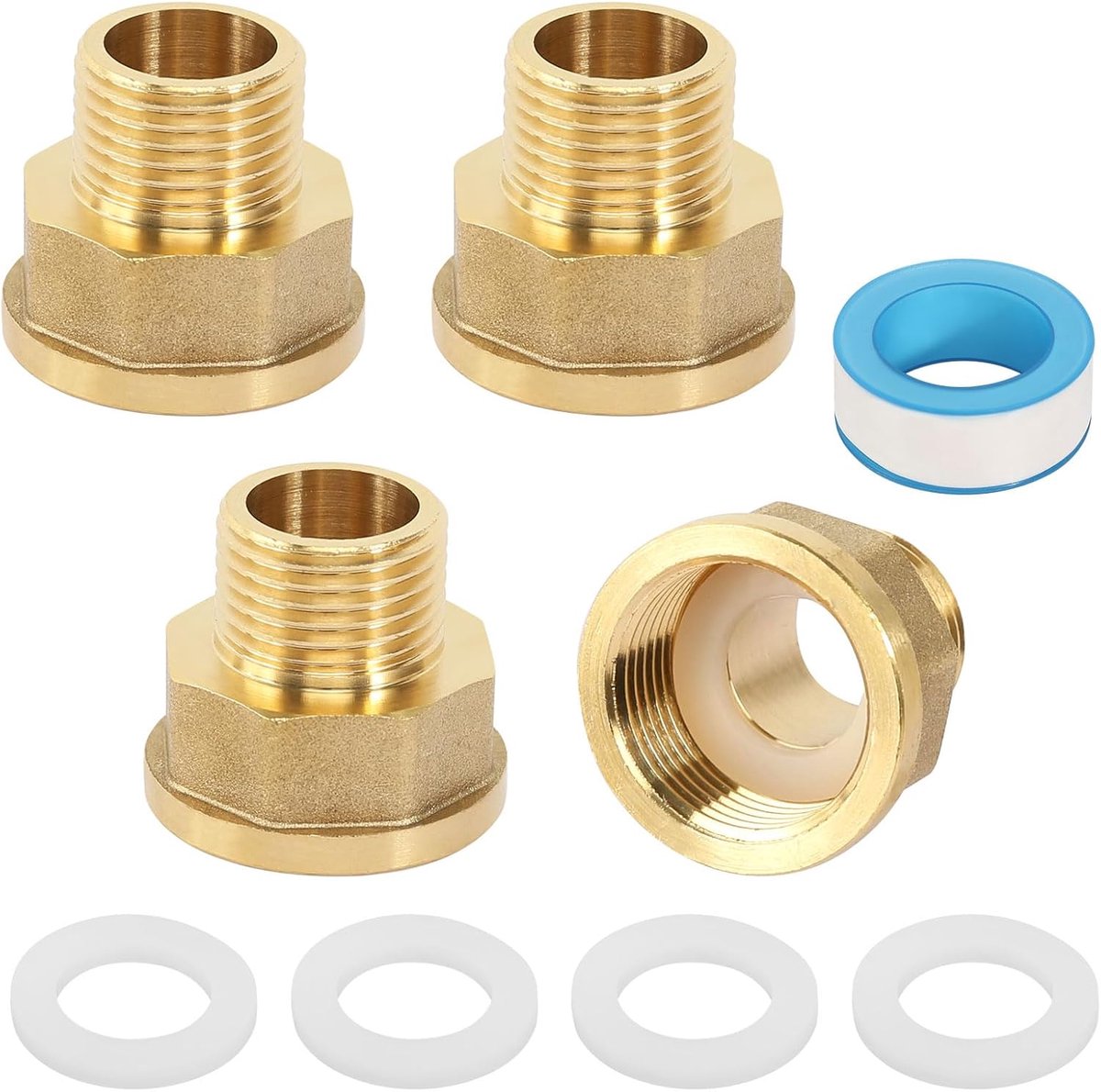 SnelShoppen - 4 Stuks Reducer 1/2 Inch naar 3/4 Inch met Rubber Seal Adapter - Verbindingselementen voor Pijpen - Hoogwaardige Materialen - Ideaal voo