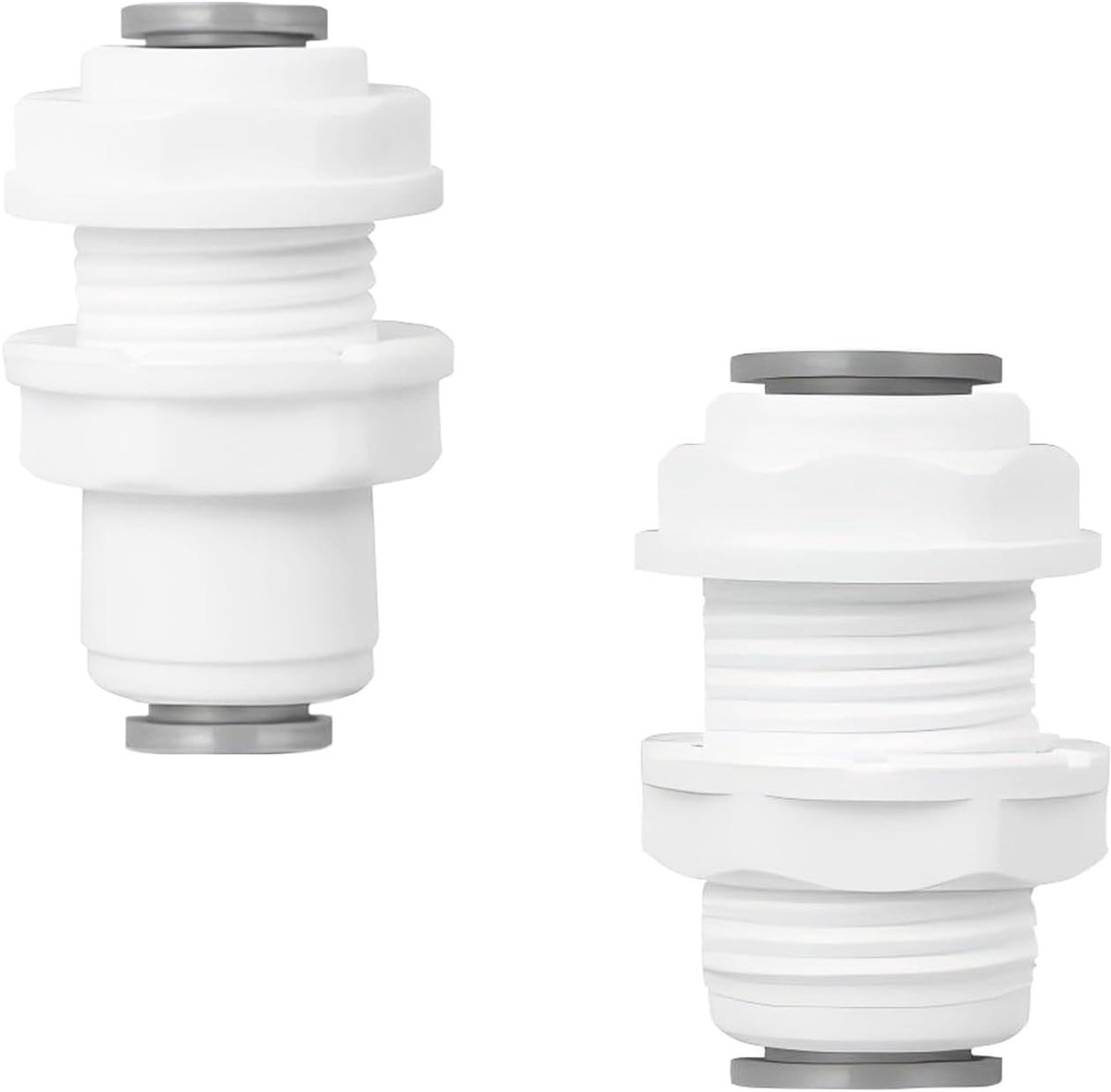 SnelShoppen - 2 Stuks Adapter Fitting Connector, 1/4 Inch en 3/8 Inch Bulkhead Connector, Snelkoppeling Voor Waterfilter, Hoogwaardige POM Materiaal,