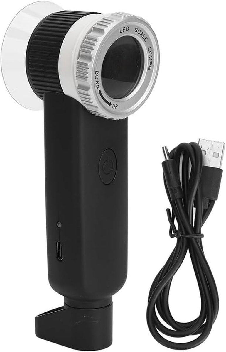 SnelShoppen - Handheld Vergrootglas 30x Met LED en UV Licht - USB Oplaadbare Magnifier voor Munten, Sieraden en Ambachten - 28mm Lens voor Duidelijke