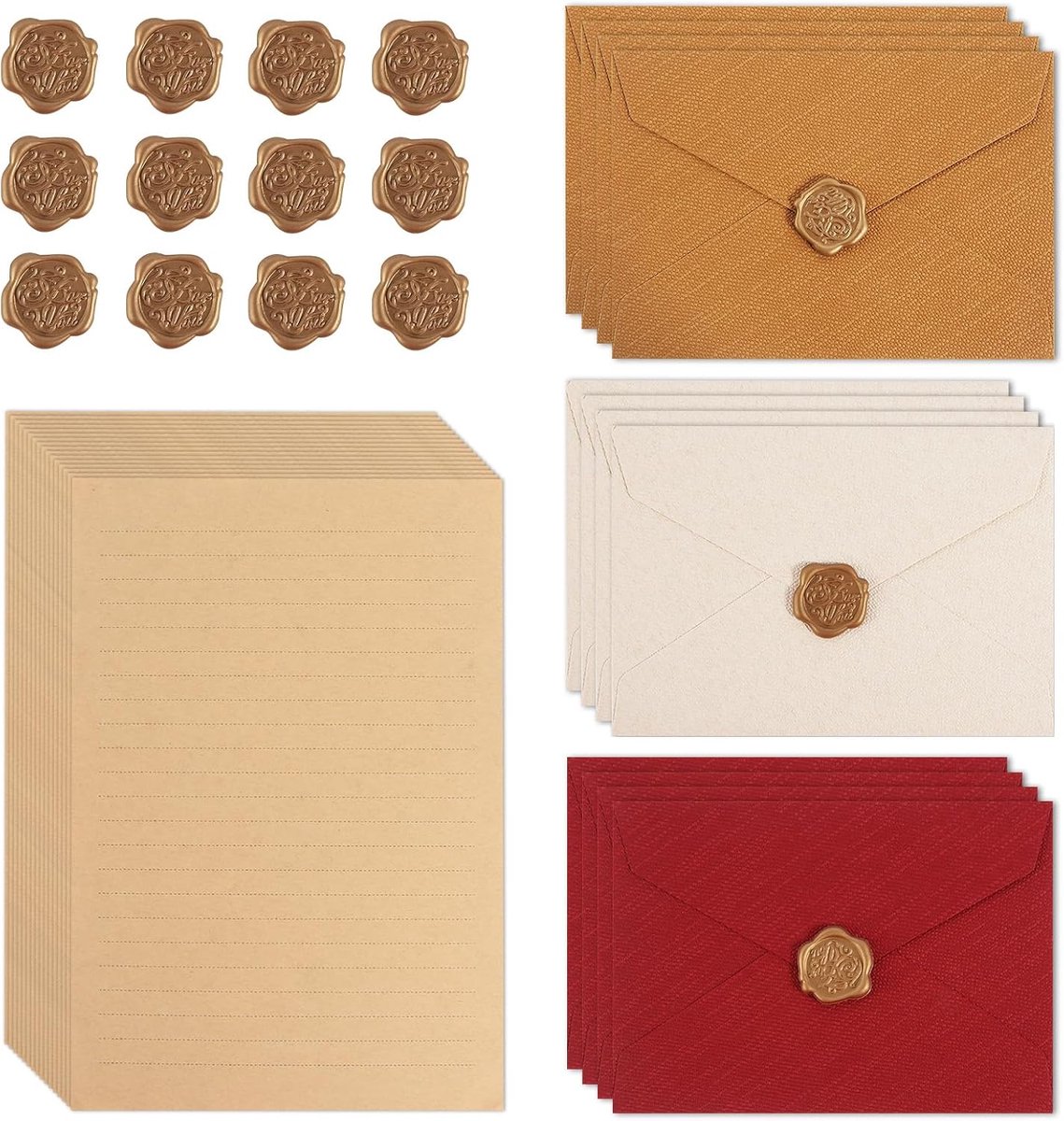 SnelShoppen - Stationery met Envelop - 1 Stuk - Perfect voor Briefwisseling, Kaarten, Notities, Kantoor, School, Creatief Gebruik, Wit Papier