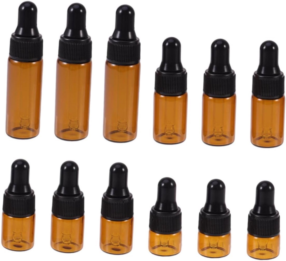 SnelShoppen - 20 Stuks Bruine Glazen Pipet Flessen - Navulbare Essentiële Olie Flesjes voor Reizen - Aromatherapie Lotion Flessen - Eco-vriendelijk en