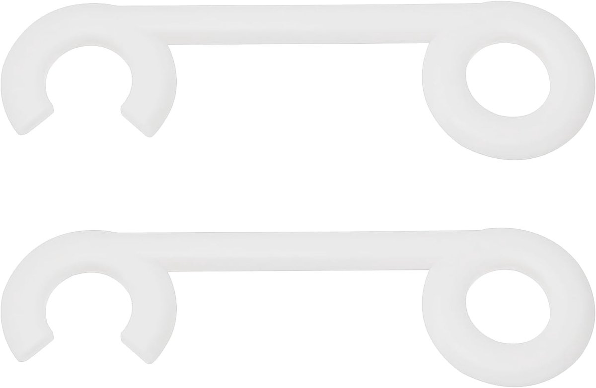 SnelShoppen - 2 Stuks Deurhendel Bevestigingshaak Plastic 190x55mm - Geschikt voor Meeste Deuren - Wit - Voorramen, Rolluiken, Terrassendeuren, Schuif