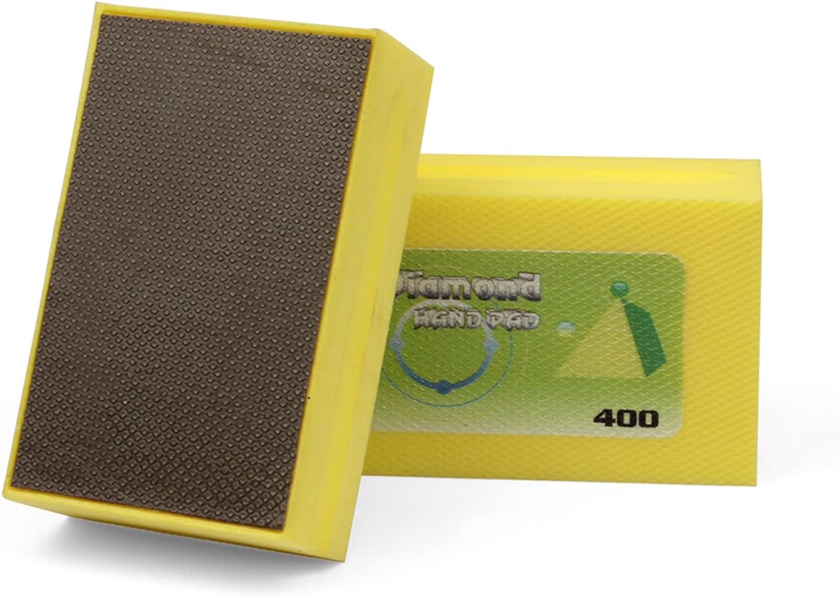 SnelShoppen - 2Pcs Schuren Blokken Polijsten Slijpen Blok Diamant Polijsten Hand Pads Blok voor Graniet Marmer Glas Slijpen 400 Grit - Comfortabel en