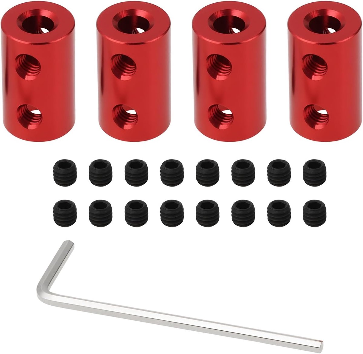SnelShoppen - 4Pcs 5mm naar 5mm Bore As Koppeling Clutch Connector L20XD12 Aluminium Legering voor 3D Printer, CNC Machine, DIY Robots en Motoraccesso