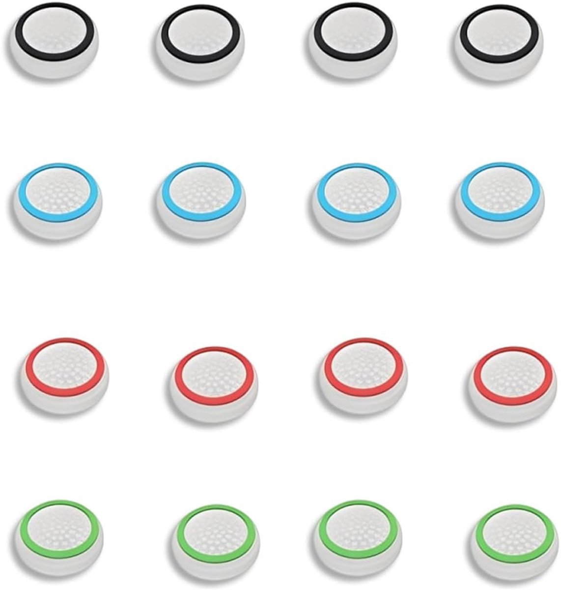 SnelShoppen - 16 Stuks Joystick Caps Siliconen Keycaps Beschermhoes Gamecontroller voor PS5 PS4 PS3 Toebehoren Analoge Joystick Pad Controller Accesso