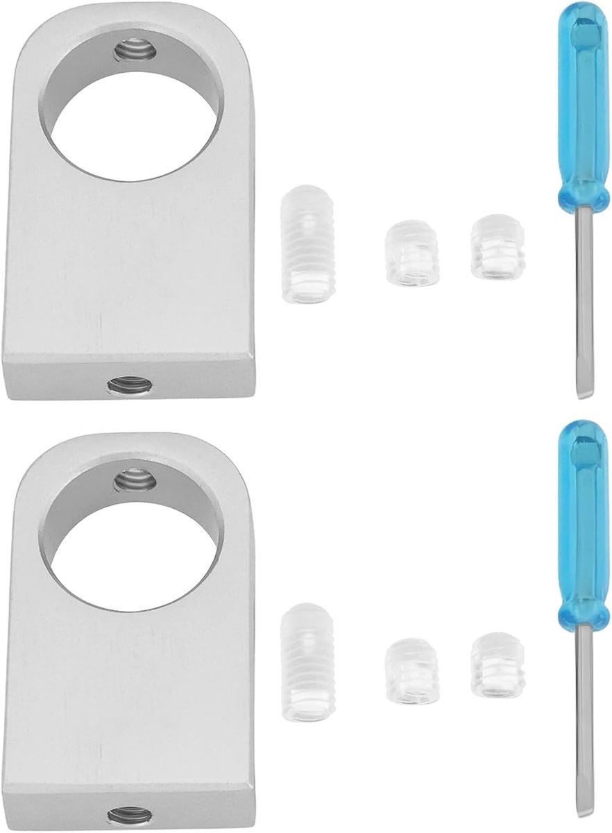 SnelShoppen - 2 Stuks Aluminium Pijp Houder Klem 16mm Afstand 21.5mm Opening voor Aquarium Inlaat en Uitlaat Leidingen