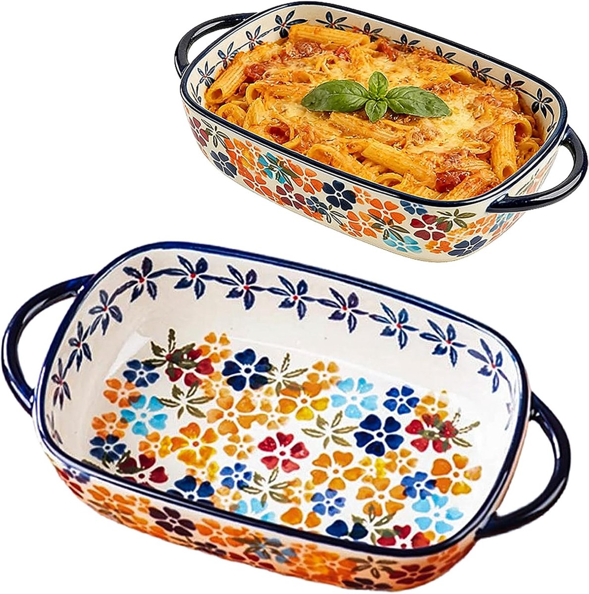 Ovenforme 600 ml - Rechthoekig Keramisch - Met Handvatten - Ideaal voor Lasagne - ShopVlot