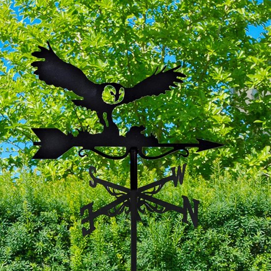 Tuinslinger Metaal - Windmeter Tuin - Decoratie Buiten - Hond en Muis Design - Met Grondpen - Zwart — afbeelding 3