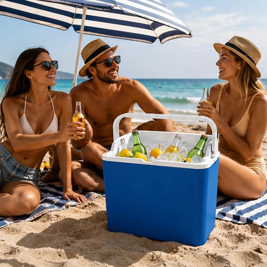 Damenzo - Koelbox - Koeltas - Koelbox 30 Liter - Thermische koelbox - 39x29.5x40 cm - Verkoeling 6 tot 9 uur - Blauw - Kunsstof van Damenzo — afbeelding 4