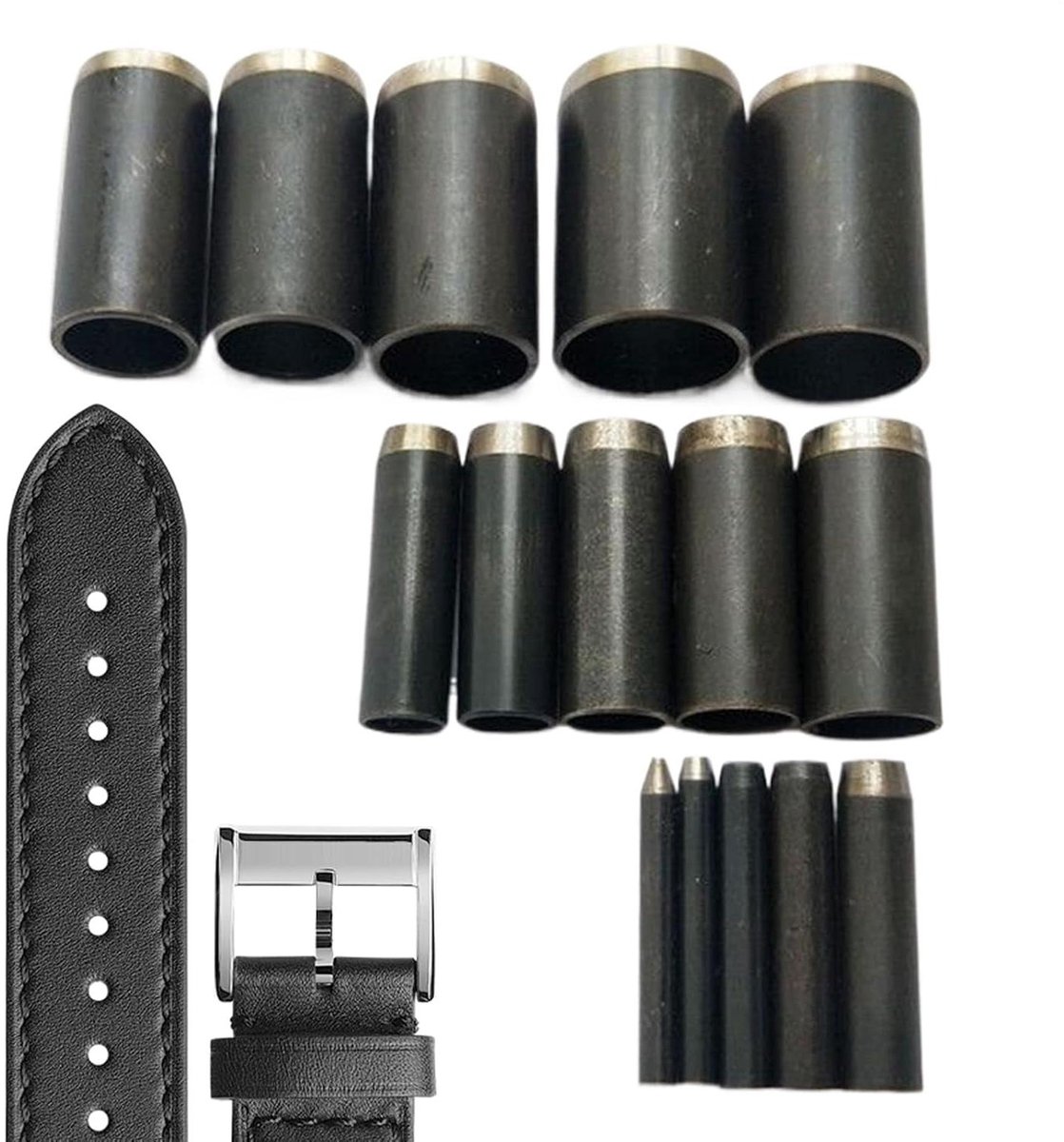 Leerponsset - Gatenset Gereedschap - Lederwerk Maken - 15 Delige Set - 1-15 mm - Enkel kenmerk