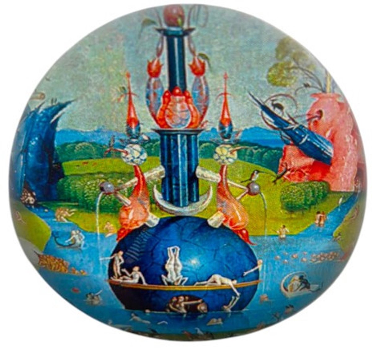 De Tuin der Lusten - Jeroen Bosch - Presse Papier glas - 8 x 3,5 cm