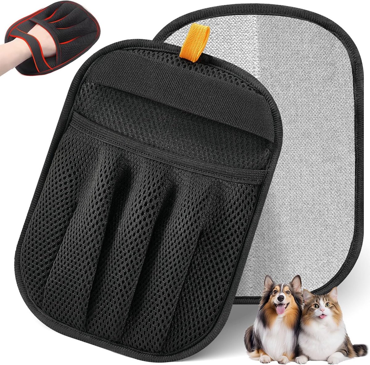 YAGXIG Handschoenen voor het verwijderen van dierenharen - Geschikt voor katten en honden - Herbruikbaar - Hulpmiddel voor het verwijderen van haren - Wasbaar - Geschikt voor kleding, banken en tapijten - Verwijdert katten- en hondenhaar