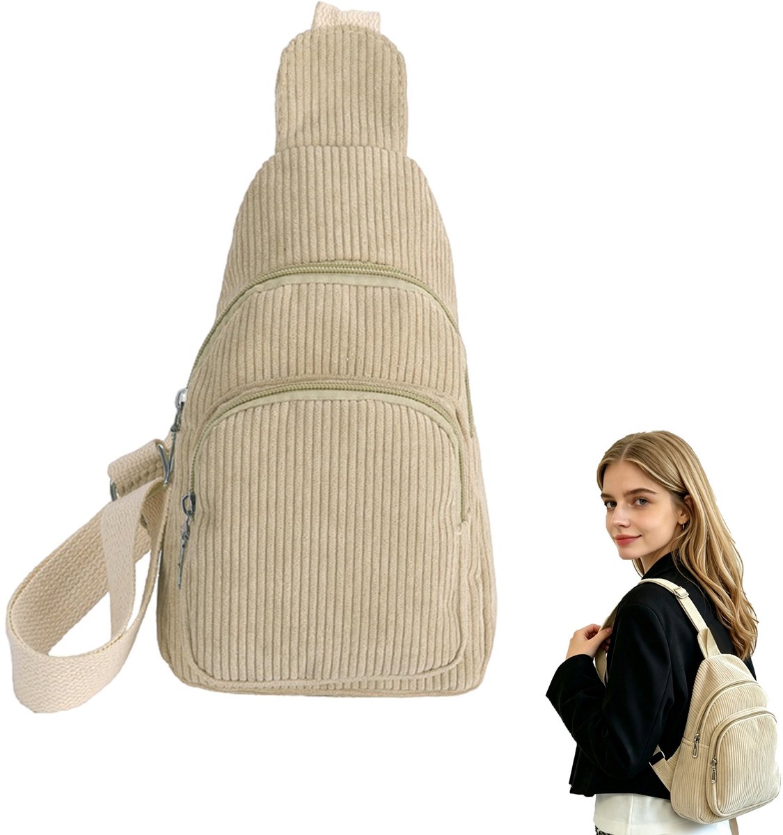 Zachte Dames Borsttas - Crossbody Tas Dames - Kleine Schoudertas Met Verstelbare Band - Casual Telefoontas Voor Reizen Winkelen En Dagelijks Gebruik - 24 x 15 x 7 cm - Beige