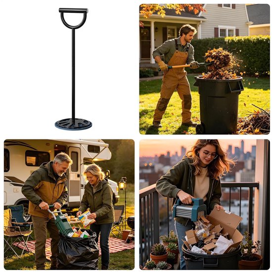 Vuilniscompressor - Afvalpers - Afval Verminderen - Handmatige Bediening - 29 x 21 x 6 cm - Zwart — afbeelding 3