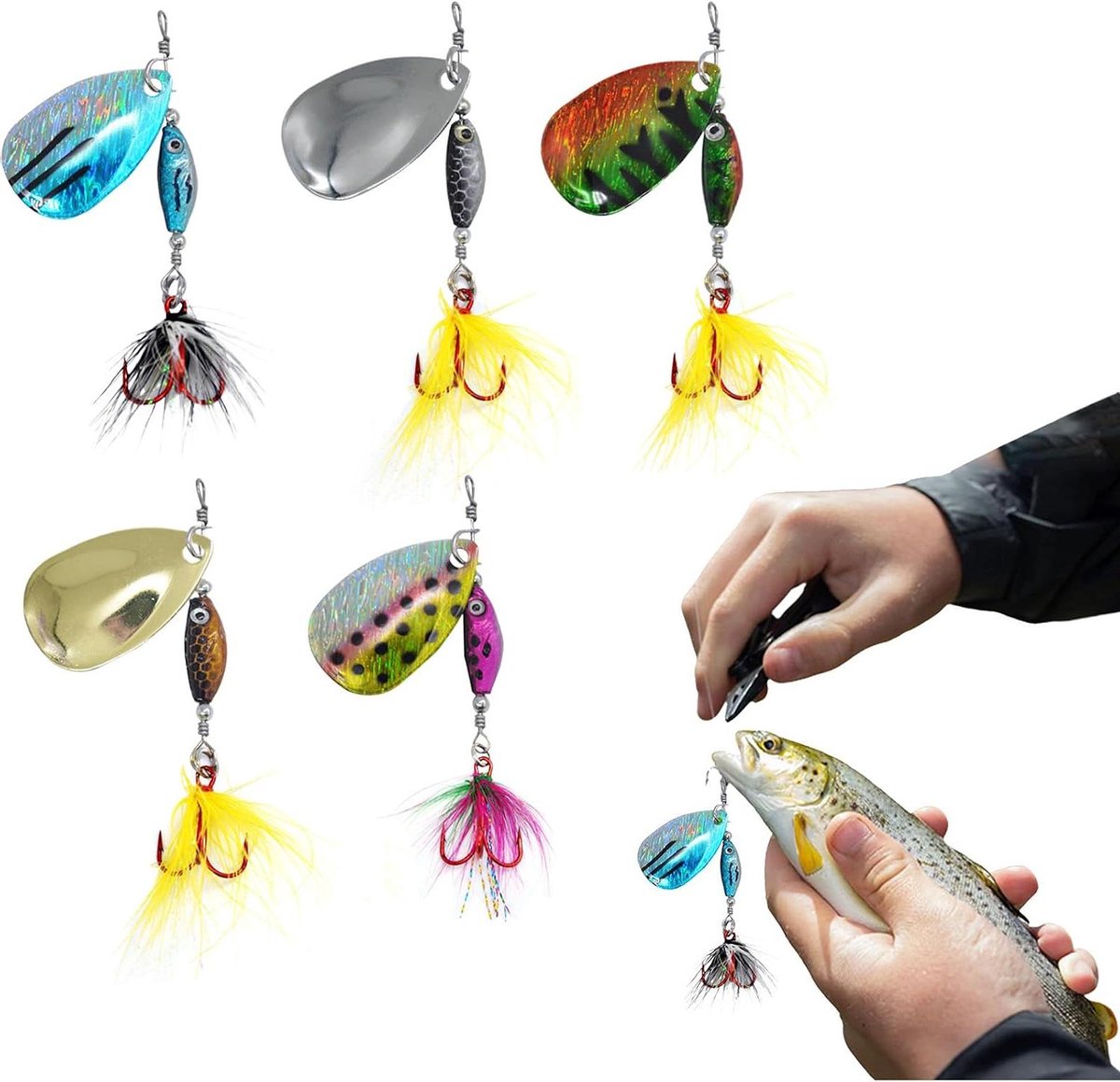 Kunstaas Set - Vishaas Vissen Lokaas - Vissen Vangen - Realistische Beweging - 5 stuks - 5 Kleuren