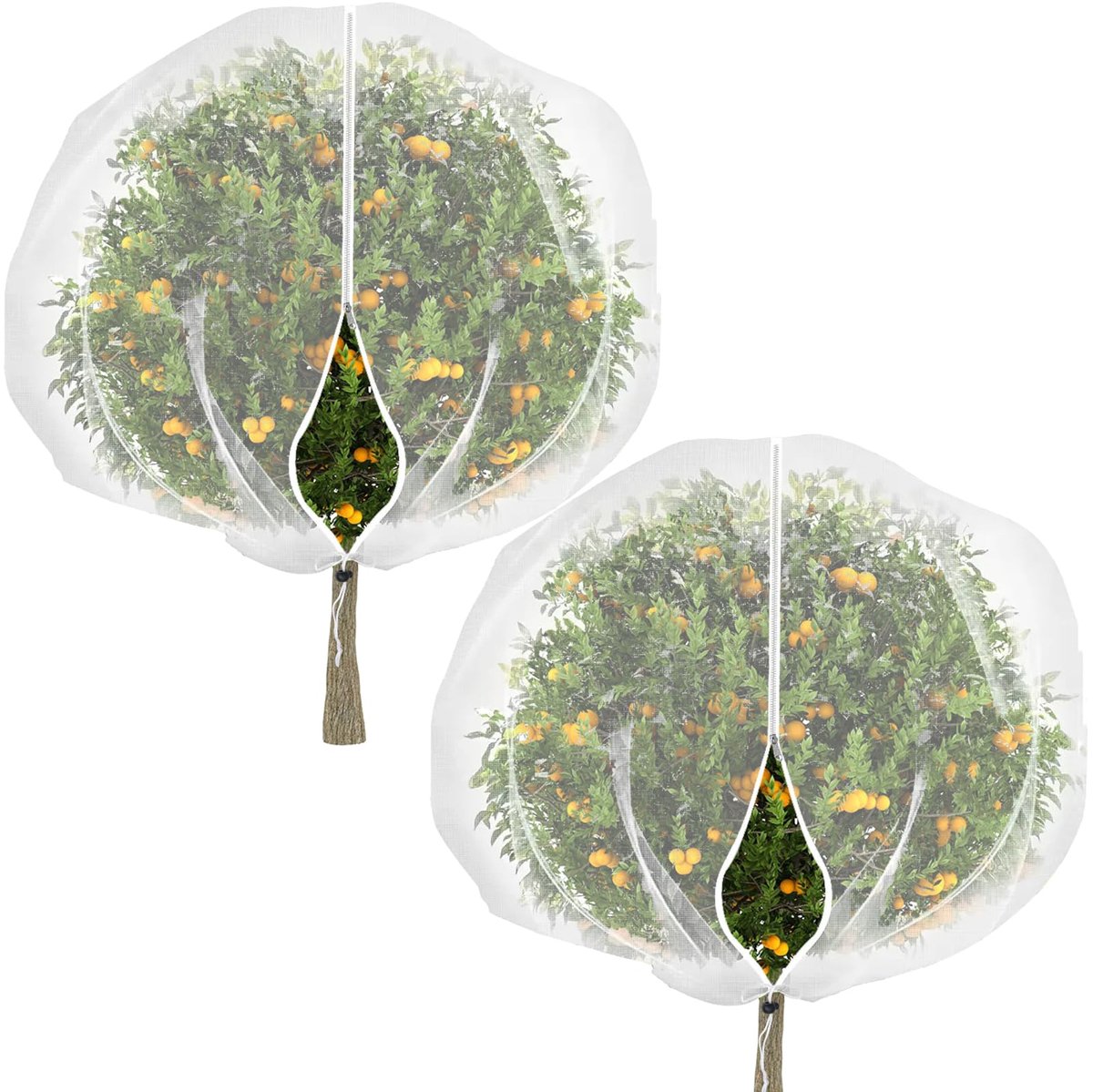 SnelShoppen - Insectengaas Zak met Rits en Trekkoord 2,4 x 2,4 m - Beschermende Netzak voor Fruitplanten, Bosbessenstruiken, Tuin, Insecten, Vogels, D